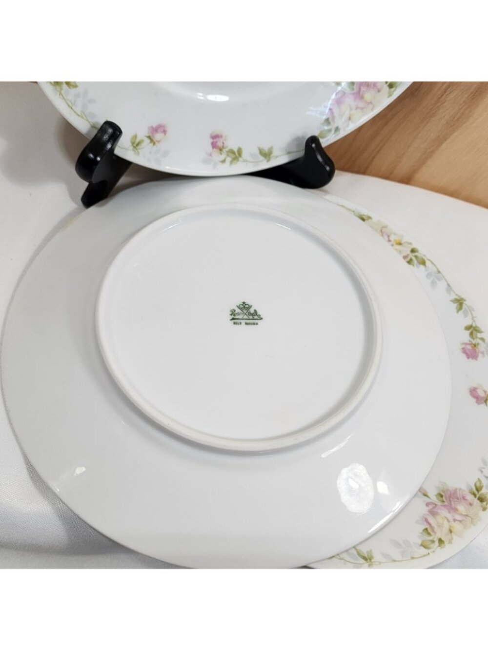 4 Rosenthal Pink Roses Luncheon Plate 8.25" salad Selb-Bavaria Donatello antique - Picture 7 of 11